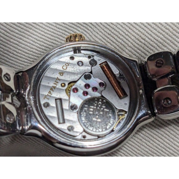 24mm Ladies Tiffany & Co. Tesoro L0112 18K Gold and Stainless Steel Quartz Watch - Picture 5 of 14